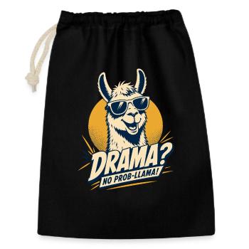 Drama No Prob Llama Humor - Geschenkbeutel aus Baumwolle (30 x 45 cm) - Schwarz - Vorne
