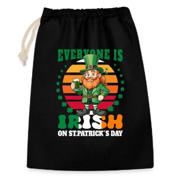 Le jour de la Saint-Patrick, tout le monde est irlandais - Sac cadeau 30 x 45 cm - noir - Devant
