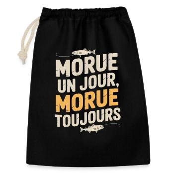 Morue Un Jour Morue Toujours - Sac cadeau 30 x 45 cm - noir - Devant