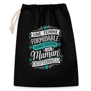 A great woman, an exceptional mother - Gift Bag 30 x 45 cm - black - Front