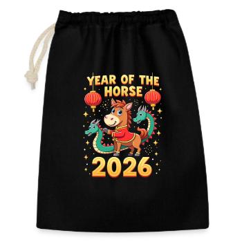 Chinese New Year Of The Horse 2026 - Gift Bag 30 x 45 cm - black - Front