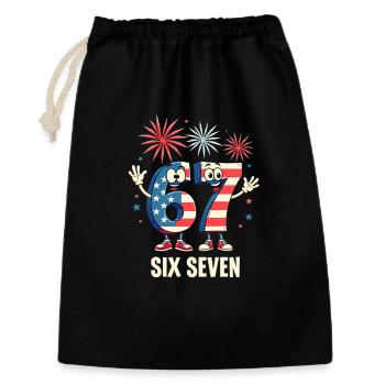 US Flag 67 Memes Six Seven - Gift Bag 30 x 45 cm - black - Front
