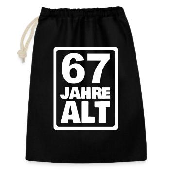 Alter 67 - Geschenkbeutel aus Baumwolle (30 x 45 cm) - Schwarz - Vorne