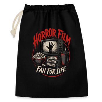 Horror Film Fan For Life Vintage - Geschenkbeutel aus Baumwolle (30 x 45 cm) - Schwarz - Vorne