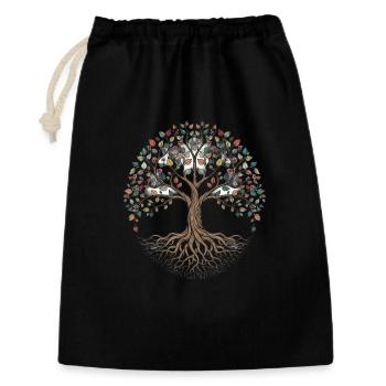 Titre : L’Arbre de Vie | Symbole de croissance - Sac cadeau 30 x 45 cm - noir - Devant
