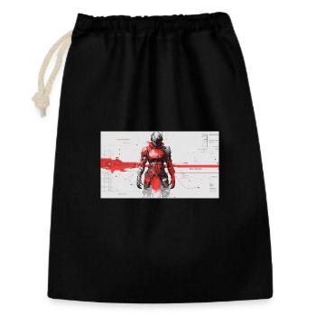 Futuristic Cyber Samurai - Gift Bag 30 x 45 cm - black - Front