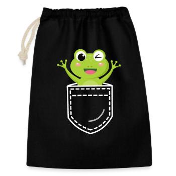 Grenouille grenouille - Sac cadeau 30 x 45 cm - noir - Devant