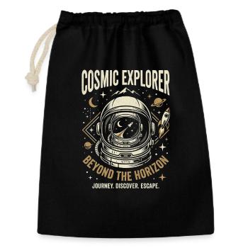 Cosmic Explorer - Geschenkbeutel aus Baumwolle (30 x 45 cm) - Schwarz - Vorne