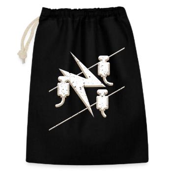 Symbole de guilde d'électricien dans un look grunge 3d cool - Sac cadeau 30 x 45 cm - noir - Devant