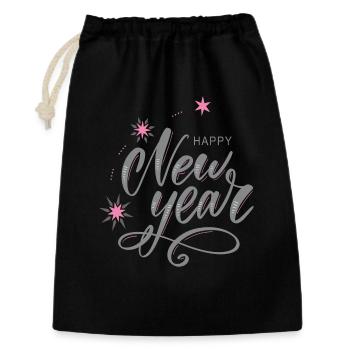 happy New Year - Geschenkbeutel aus Baumwolle (30 x 45 cm) - Schwarz - Vorne