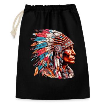 Amérindien Peau rouge d’Amérique - Sac cadeau 30 x 45 cm - noir - Devant