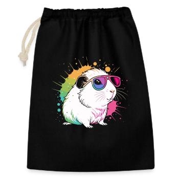 Hamster Pop Art Lunettes Colorées - Sac cadeau 30 x 45 cm - noir - Devant