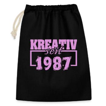 Kreativ 1987 - Geschenkbeutel aus Baumwolle (30 x 45 cm) - Schwarz - Vorne