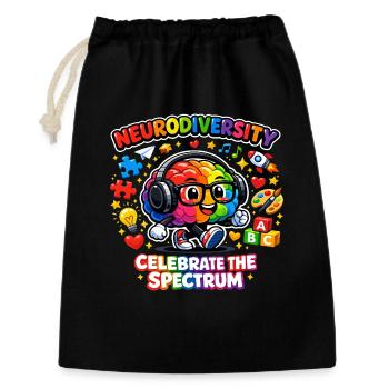 Neurodiversité Autisme Étoiles Enfant - Sac cadeau 30 x 45 cm - noir - Devant