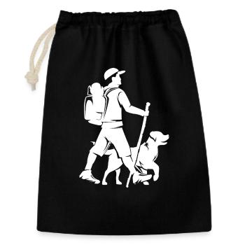 Walking With Dog Icon Outdoor Pets Logo - Gift Bag 30 x 45 cm - black - Front