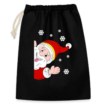 Joyeux Père Noël Salutation à la neige - Sac cadeau 30 x 45 cm - noir - Devant