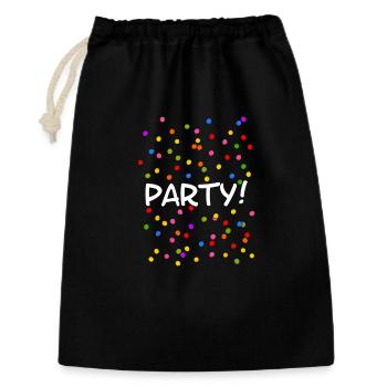 Party Konfetti Silvester Karneval - Geschenkbeutel aus Baumwolle (30 x 45 cm) - Schwarz - Vorne