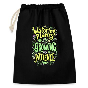 WATERING PLANTS, GROWING MY PATIENCE - Gift Bag 30 x 45 cm - black - Front