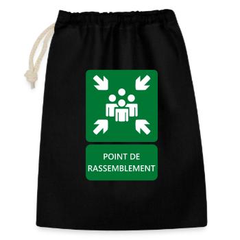 assembly point sign, signage - Gift Bag 30 x 45 cm - black - Front