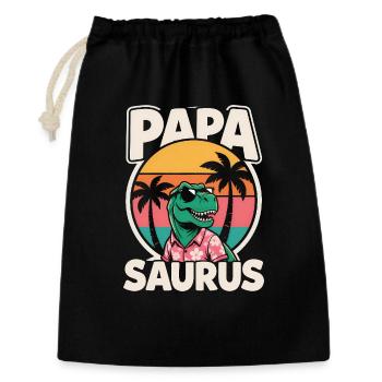 Papa Saurus Rex dinosaure Cadeau de fête des pères - Sac cadeau 30 x 45 cm - noir - Devant