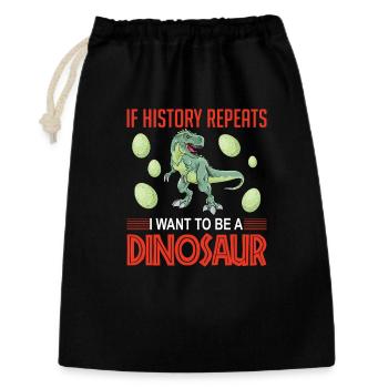 History repeats dinosaur - Geschenkbeutel aus Baumwolle (30 x 45 cm) - Schwarz - Vorne