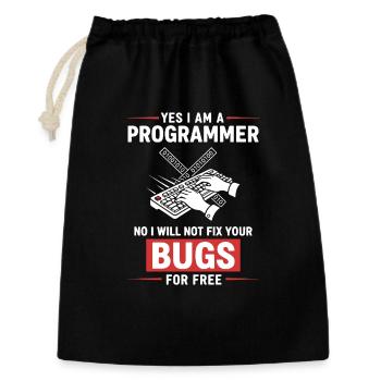 Humour Programmeur Fixe Pas Bugs - Sac cadeau 30 x 45 cm - noir - Devant