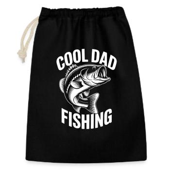 Motif de pêche cool pour papa - Sac cadeau 30 x 45 cm - noir - Devant