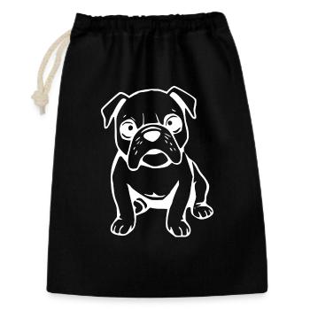 Bulldogge Hunde T-shirt Hundeshirt Geschenk  - Geschenkbeutel aus Baumwolle (30 x 45 cm) - Schwarz - Vorne