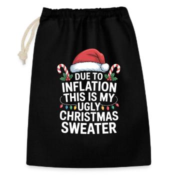 T-shirt de laide inflation de Noël - Sac cadeau 30 x 45 cm - noir - Devant