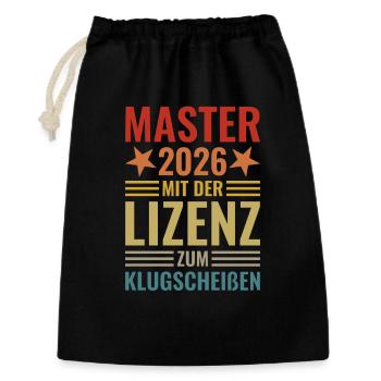 Master 2026 mit der Lizenz zum Klugscheißen - Geschenkbeutel aus Baumwolle (30 x 45 cm) - Schwarz - Vorne
