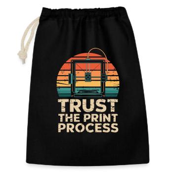  Trust The Print Process Retro 3D Drucker - Geschenkbeutel aus Baumwolle (30 x 45 cm) - Schwarz - Vorne