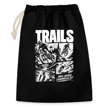 Trails Mountainbike Abenteuer - Geschenkbeutel aus Baumwolle (30 x 45 cm) - Schwarz - Vorne