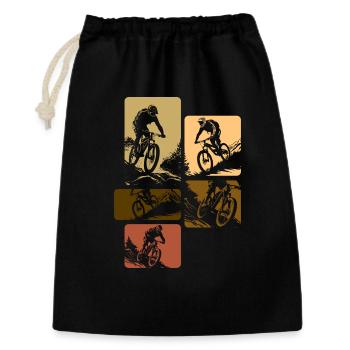 VTT Rétro Descente Vélo Vintage - Sac cadeau 30 x 45 cm - noir - Devant