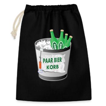 Paar Bier Korb - Geschenkbeutel aus Baumwolle (30 x 45 cm) - Schwarz - Vorne