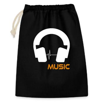 Musikwellen-Headset-Logo - Geschenkbeutel aus Baumwolle (30 x 45 cm) - Schwarz - Vorne