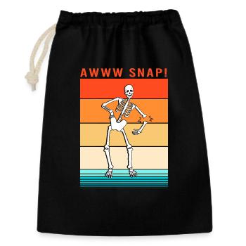 Fracture du bras Fracture osseuse du squelette d’Halloween - Sac cadeau 30 x 45 cm - noir - Devant