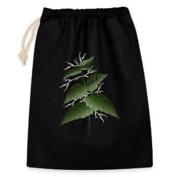 large nettle with large dark green leaves - Gift Bag 30 x 45 cm - black - Front