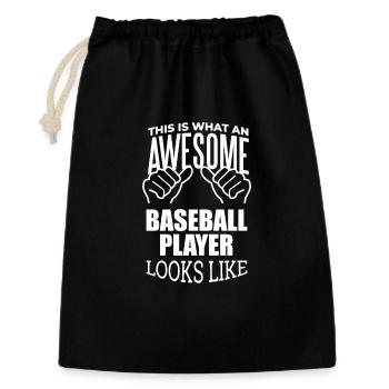 Baseball - Geschenkbeutel aus Baumwolle (30 x 45 cm) - Schwarz - Vorne