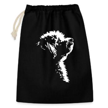 Bichon Frisé Silhouette de chien Wilsigns - Sac cadeau 30 x 45 cm - noir - Devant
