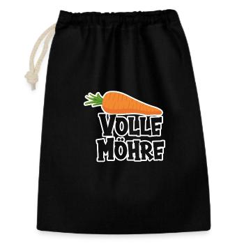 Volle Möhre - Geschenkbeutel aus Baumwolle (30 x 45 cm) - Schwarz - Vorne