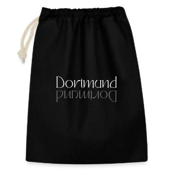Dortmunder Wortmarken-Spiegel - Geschenkbeutel aus Baumwolle (30 x 45 cm) - Schwarz - Vorne