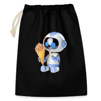 Crème glacée robot - Sac cadeau 30 x 45 cm - noir - Devant
