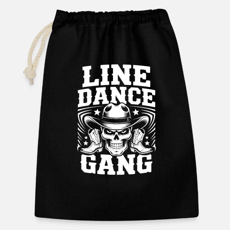 Gang de danse en ligne Skull Tee - Sac cadeau 30 x 45 cm - noir