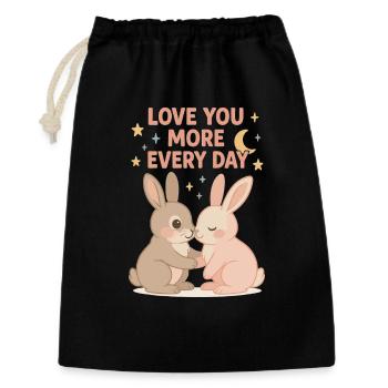 Adoration de lapin mignon sous les étoiles - Sac cadeau 30 x 45 cm - noir - Devant