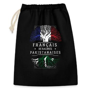 Francais De Racines Pakistanaises T-Shirt Cadea... - Sac cadeau 30 x 45 cm - noir - Devant