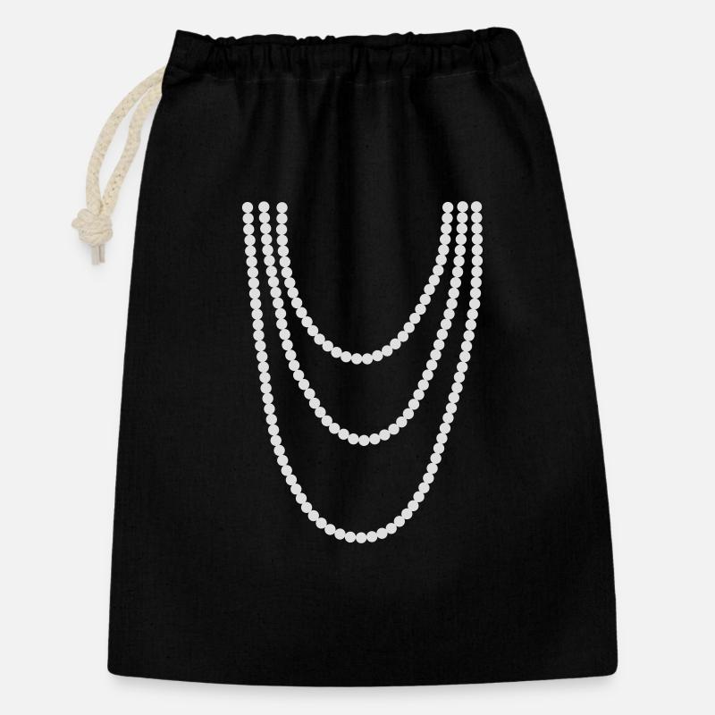chaîne de perle - Sac cadeau 30 x 45 cm - noir