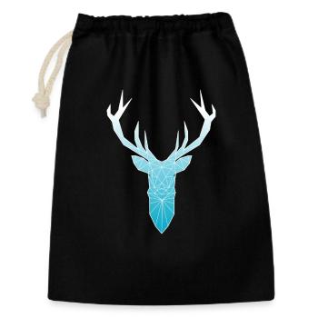 Deer head in triangle design (light blue) - Gift Bag 30 x 45 cm - black - Front