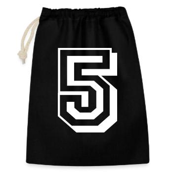 5 Five Number Birthday White - Gift Bag 30 x 45 cm - black - Front