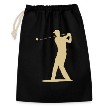 Golfer Tee Silhouette - Design pour hommes - Sac cadeau 30 x 45 cm - noir - Devant