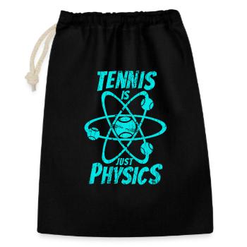 Tennis ist nur Physik in cyan - Geschenkbeutel aus Baumwolle (30 x 45 cm) - Schwarz - Vorne